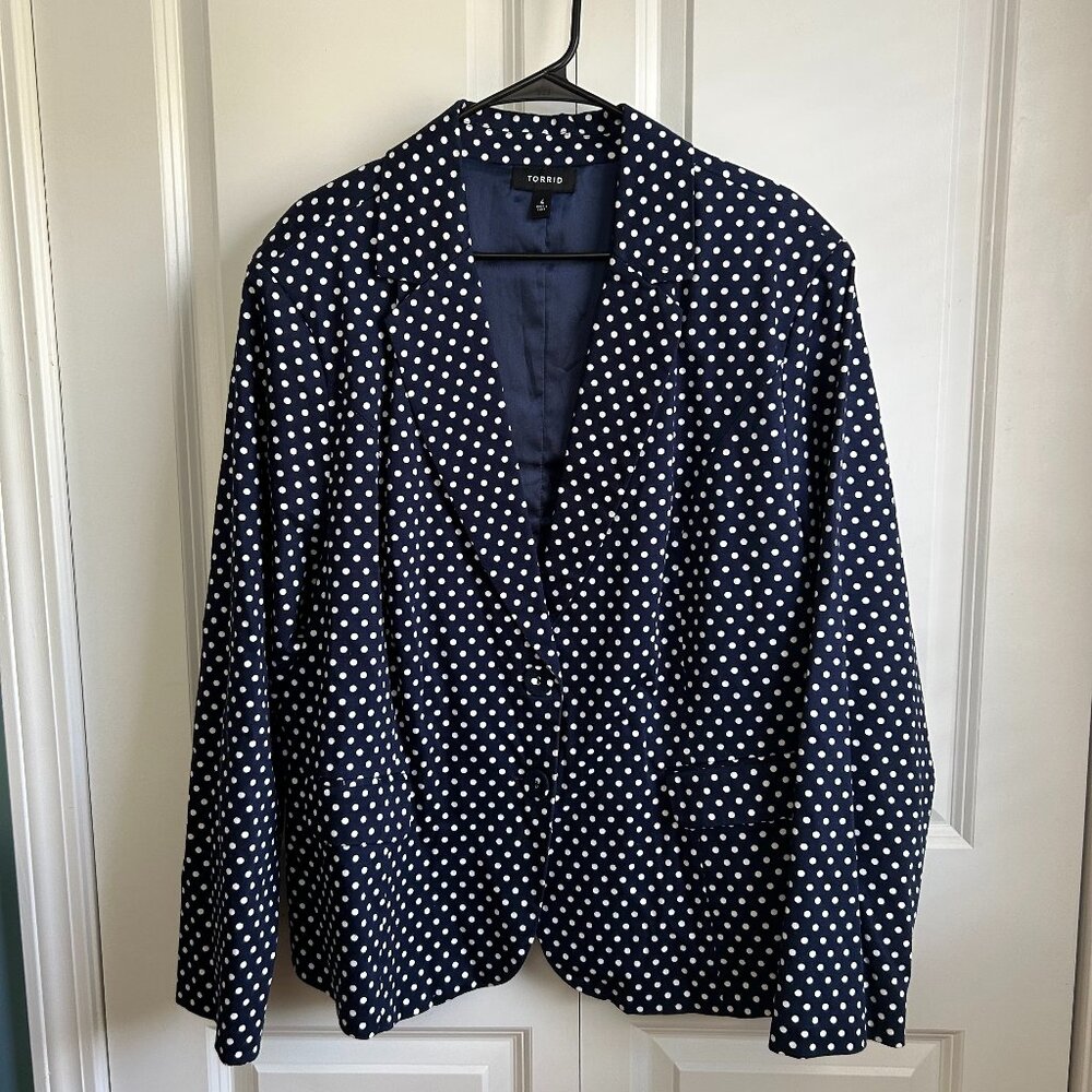 Torrid - Navy Polka Dot Blazer - Never Worn - Size 4
